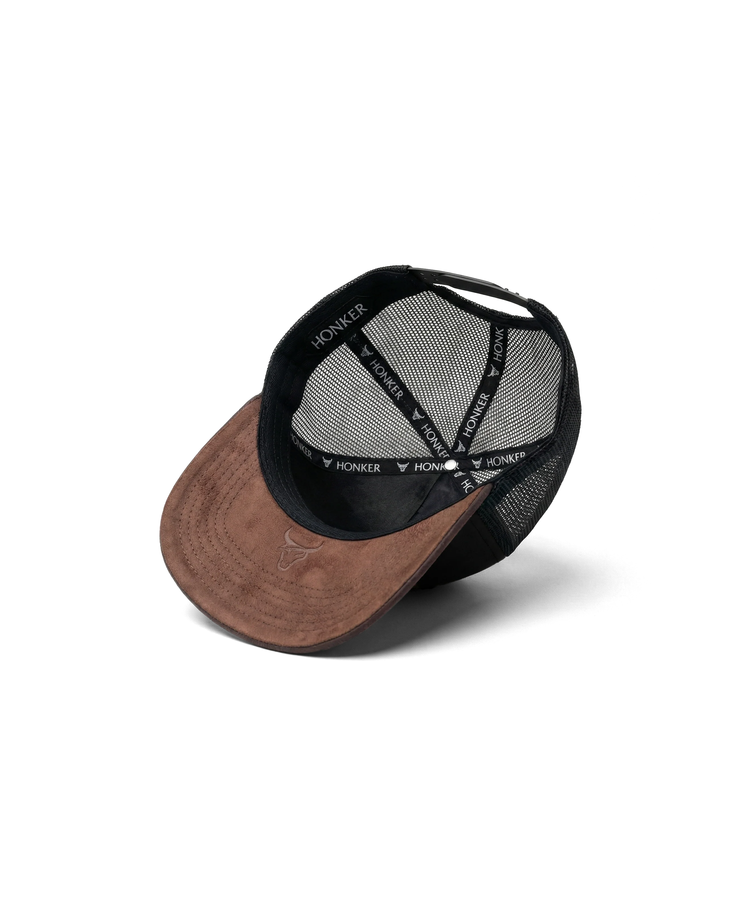 HONKER BULL HAT BLACK/BROWN LEATHER BRIM - MESH - Image 4