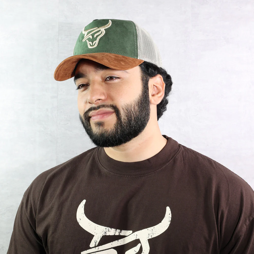 HONKER BULL HAT GREEN/CREAM - MESH - Image 2