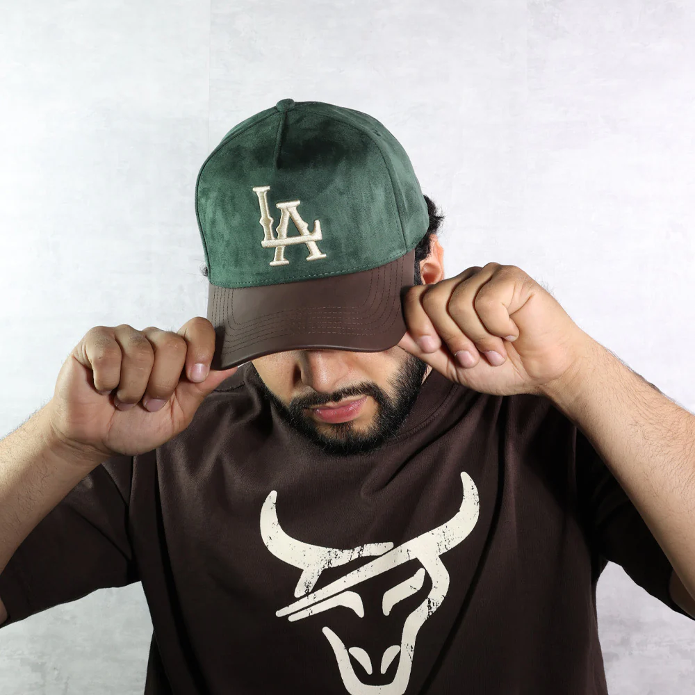 HONKER CLUB LA HAT -  GREEN/BROWN LEATHER BRIM - Image 2