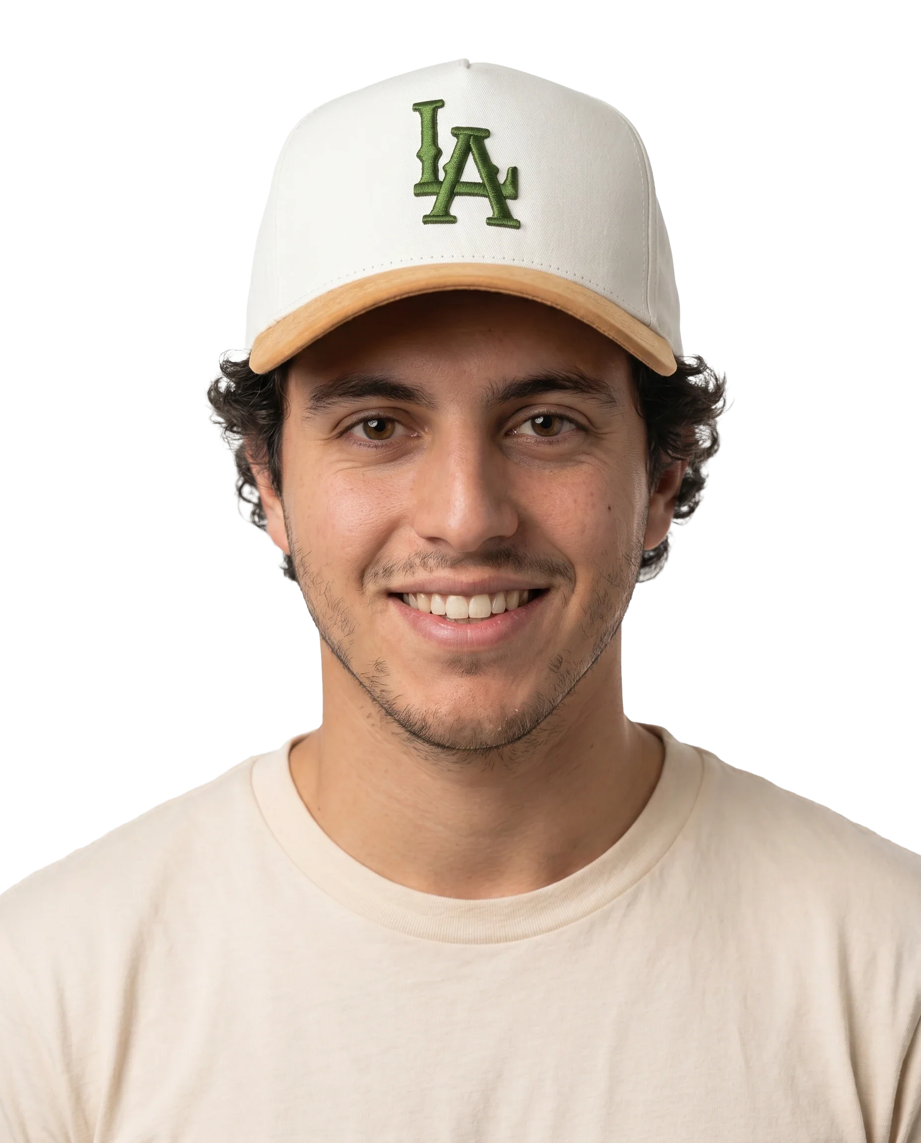CLUB LA HAT KHAKI/GREEN LOGO - LEATHER BRIM - Image 2