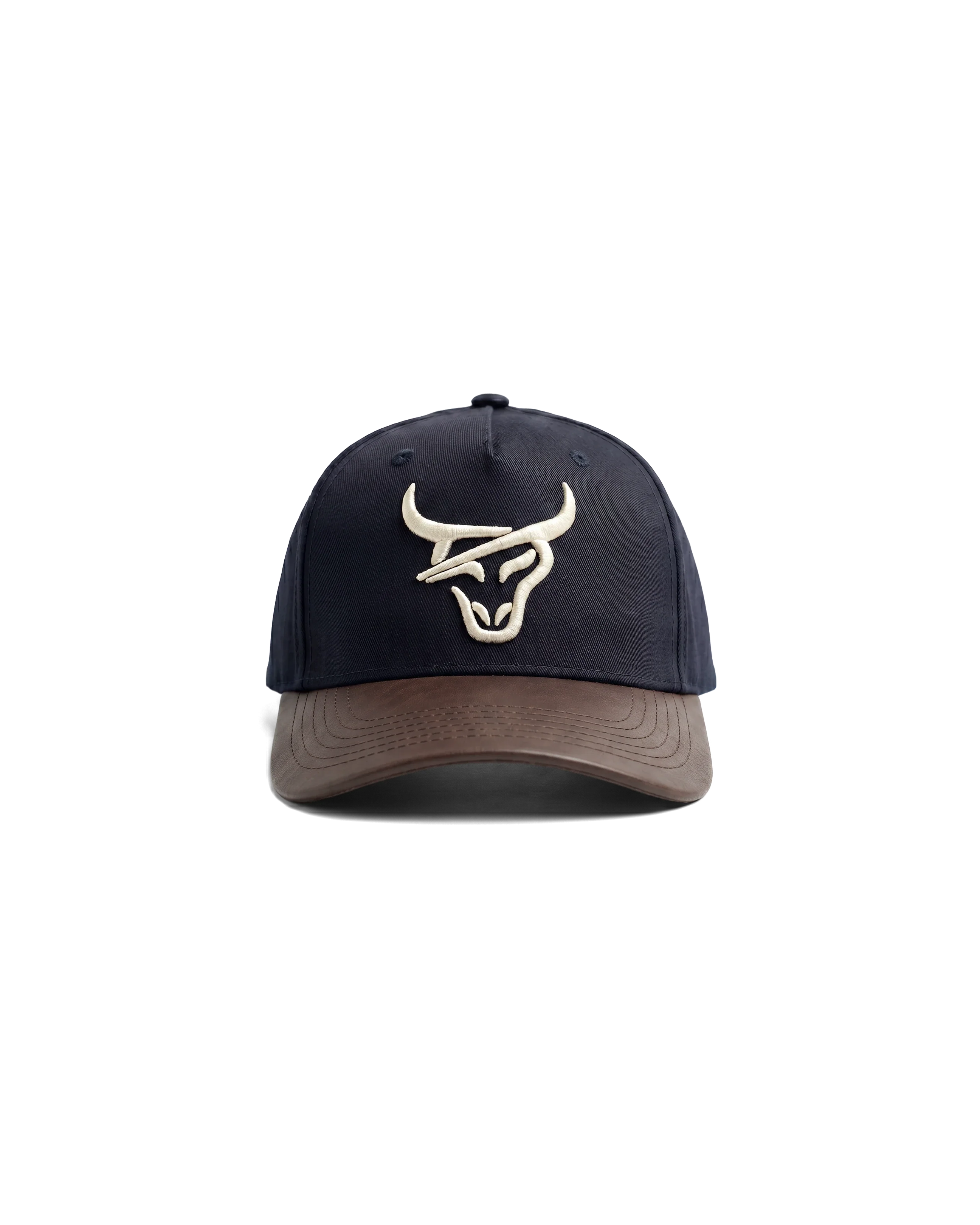HONKER HAT- BLUE/BROWN - LEATHER BRIM