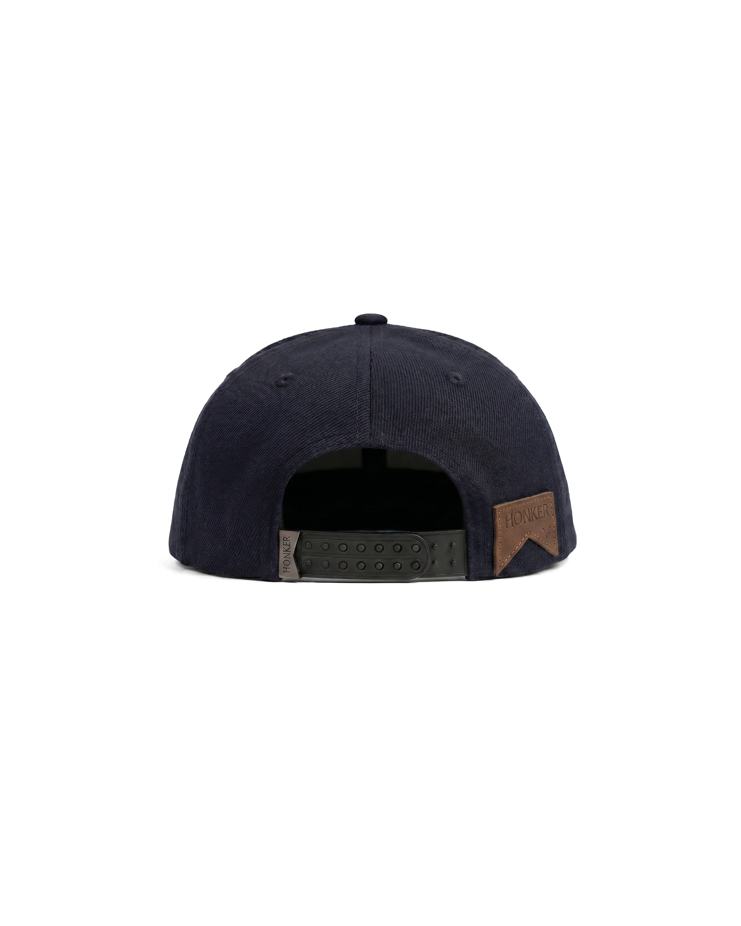 HONKER HAT- BLUE/BROWN - LEATHER BRIM - Image 3