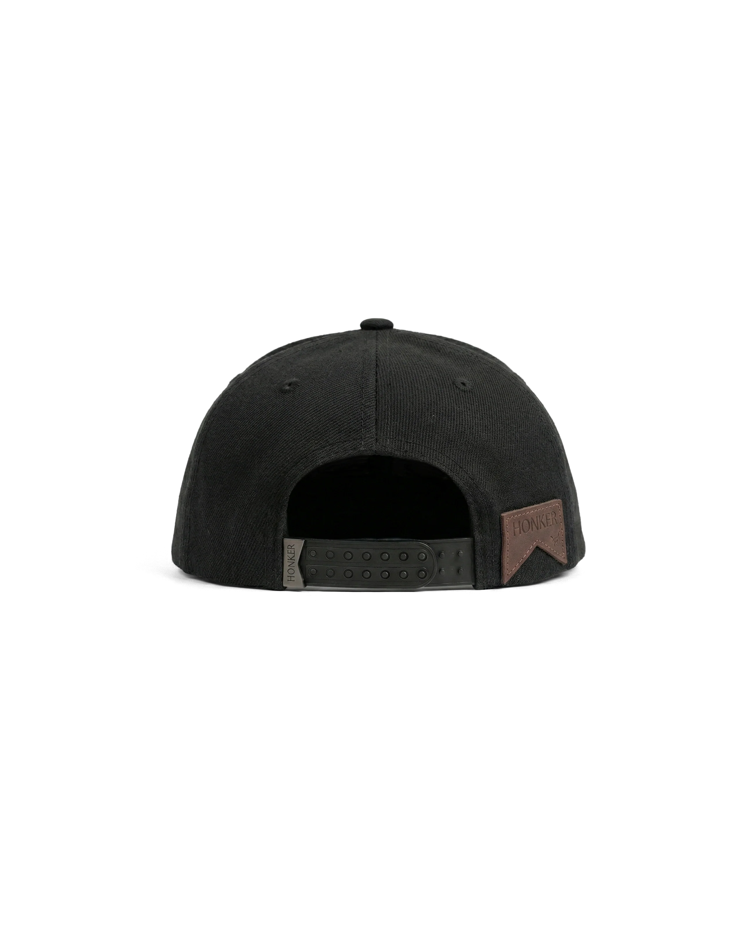 HONKER HAT- BLACK/BROWN LEATHER BRIM - Image 3