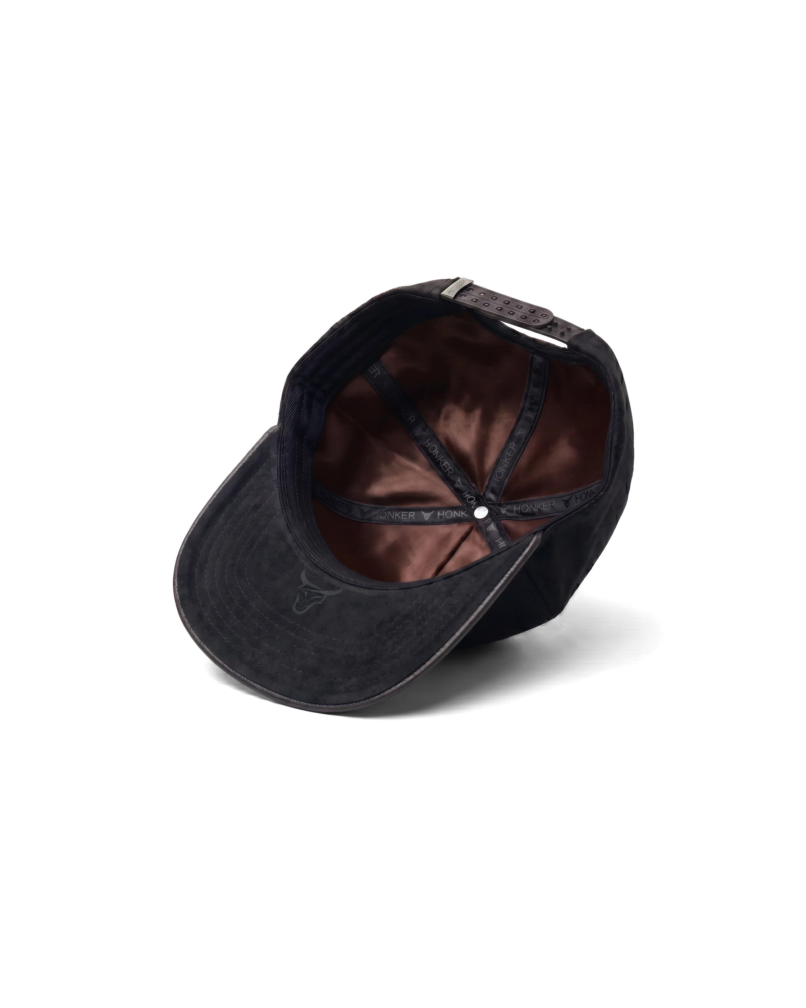 HONKER HAT- BLACK/BROWN LEATHER BRIM - Image 4