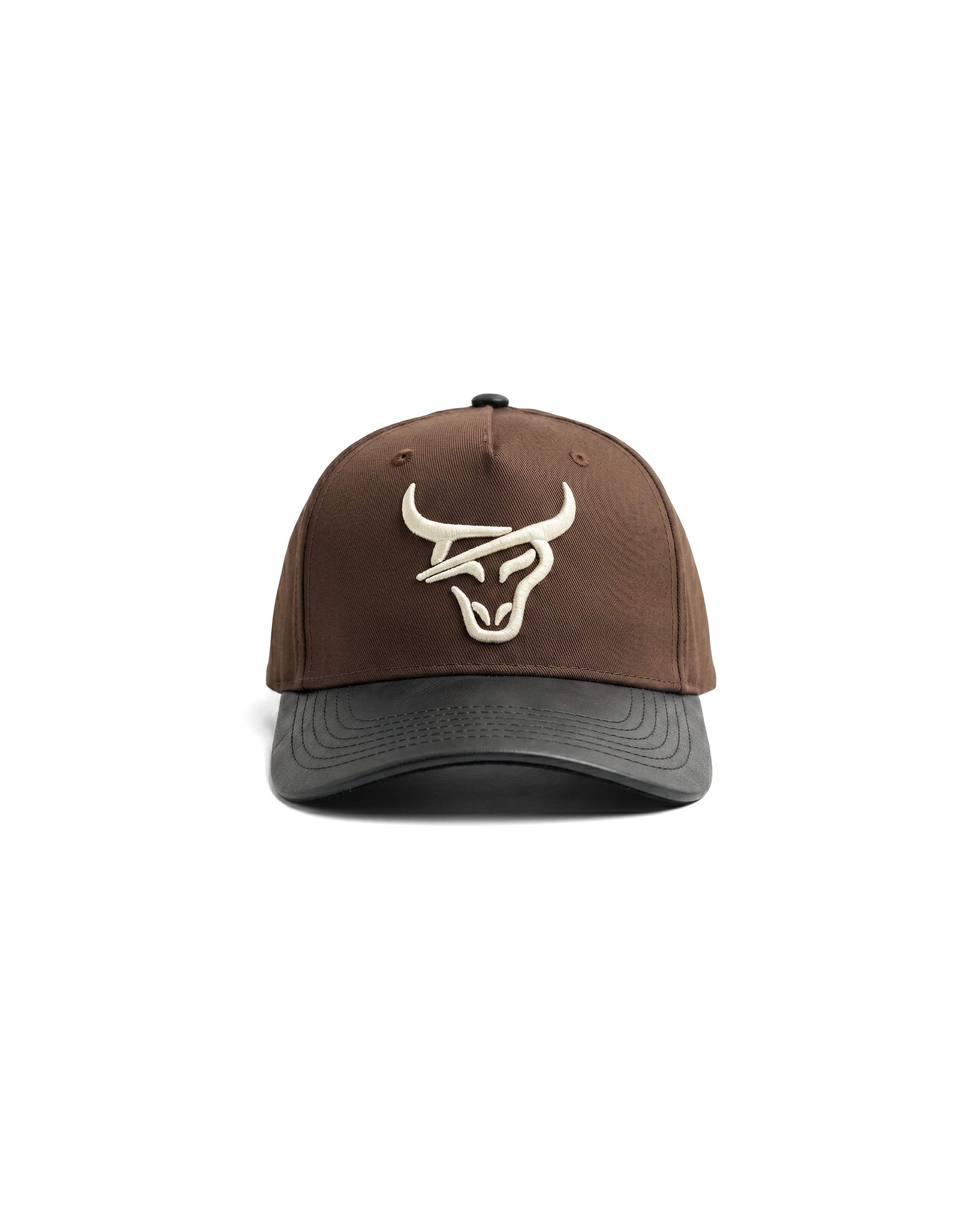 HONKER HAT- DARK BROWN/BLACK LEATHER BRIM