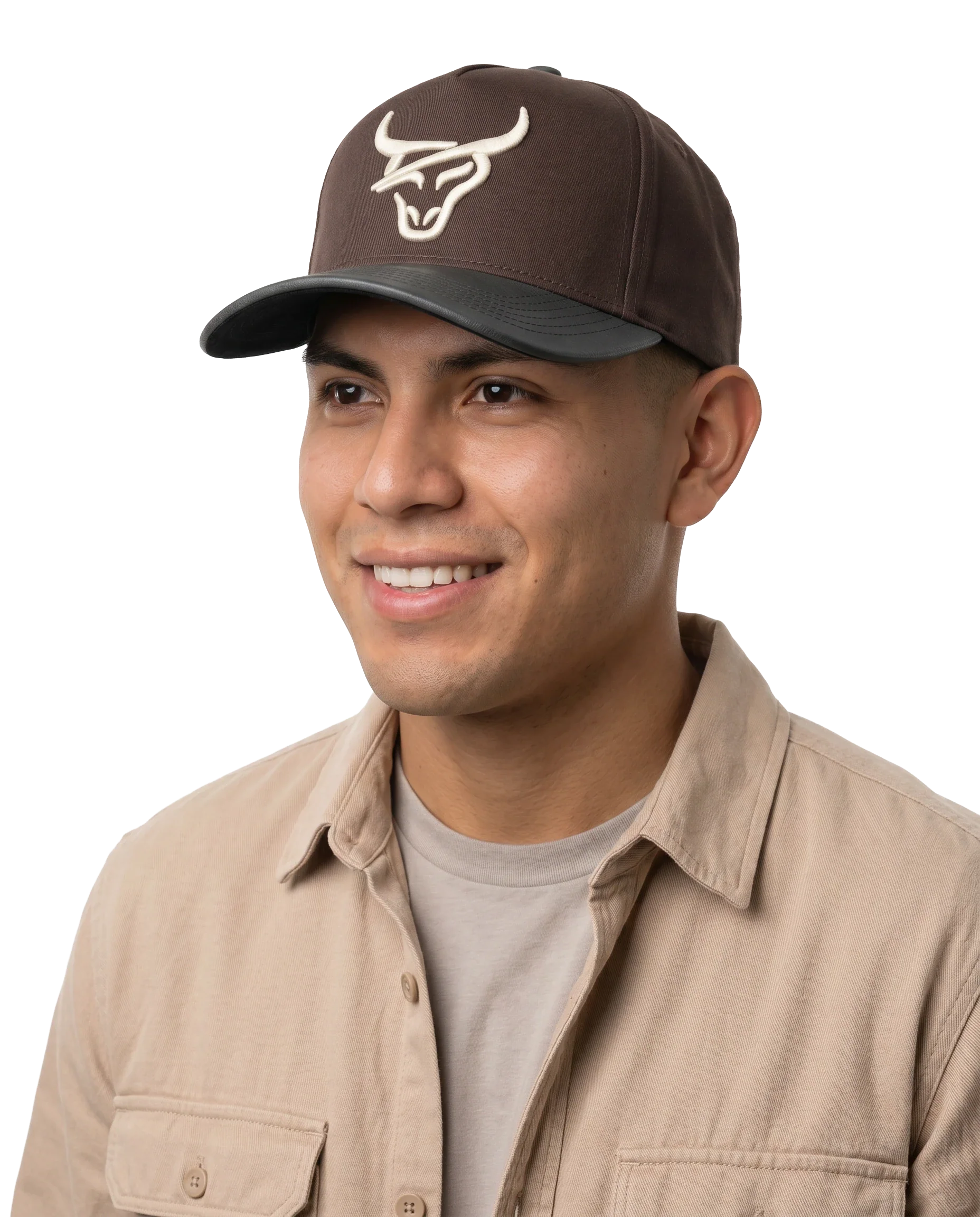 HONKER HAT- DARK BROWN/BLACK LEATHER BRIM - Image 2